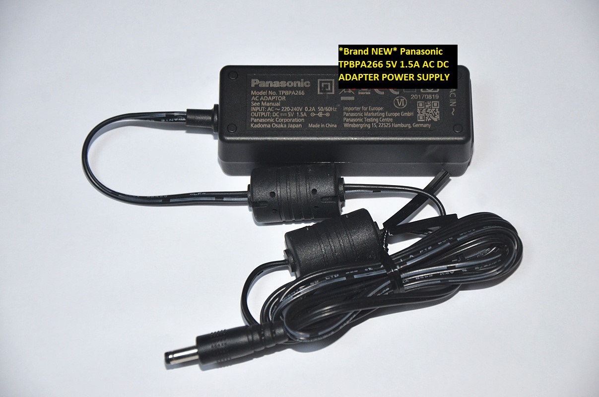 *Brand NEW* Panasonic 5V 1.5A AC100-240V 4.0*1.7 AC DC ADAPTER TPBPA266 POWER SUPPLY - Click Image to Close